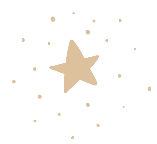 Beige star with scattered dots
